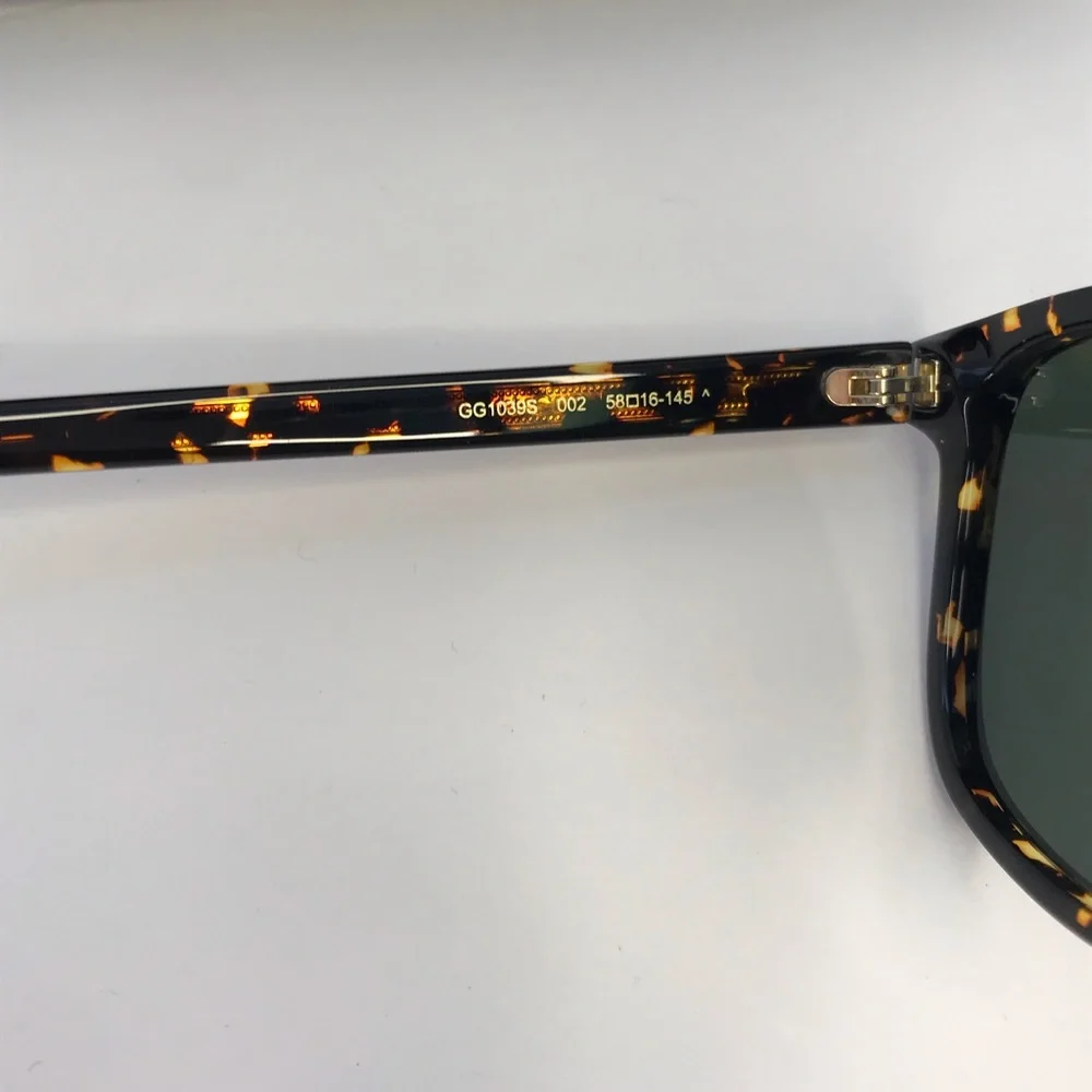 New - Authentic GUCCI GG1039S 002 sunglass dark havana frame green light mirror